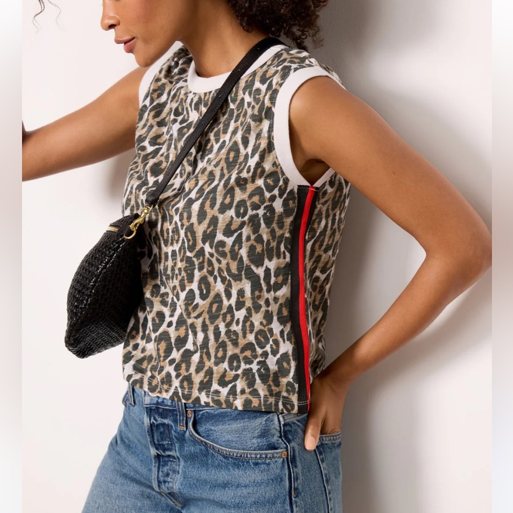 Evereve Beckham Leopard Tank Top Shirt animal print